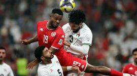 لقطة من مباراة فلسطين وتونس