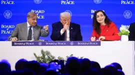 الرئيس الأمريكي دونالد ترامب خلال الإعلان عن مجلس السلام