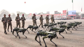 استعراض بالكلاب الآلية ضمن وحدات الجيش الهندي