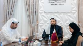 جانب من الاجتماع عبر تقنية الفيديو