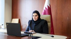 جانب من الاجتماع عبر تقنية الاتصال المرئي