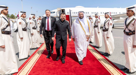 جانب من وصول الرئيس الأوكراني