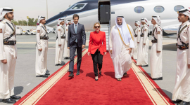 جانب من وصول رئيسة الوزراء الإيطالية