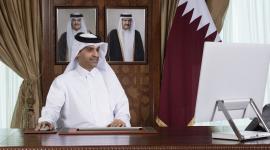 جانب من الاجتماع عبر تقنية الاتصال المرئي