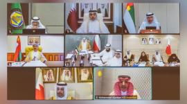 جانب من الاجتماع عبر تقنية الاتصال المرئي