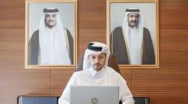 جانب من المشاركة القطرية في الاجتماع عن بُعد