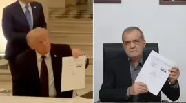 جانب من توقيع الاتفاق عن بُعد