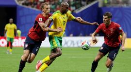 لقطة من مباراة جنوب إفريقيا وتشيكيا