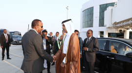 جانب من وصول رئيس وزراء إثيوبيا