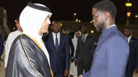 جانب من وصول رئيس السنغال