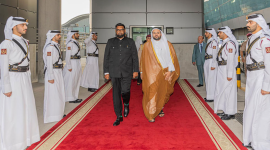 جانب من وصول رئيس غويانا التعاونية