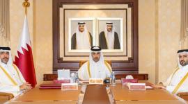جانب من المشاركة القطرية في الاجتماع عن بُعد