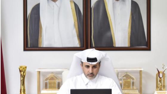 جانب من الاجتماع عبر تقنية الاتصال المرئي