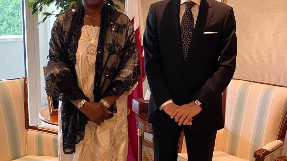 سعادة السفير علي خلفان المنصوري خلال اجتماعه مع السيدة مارياتو ياب