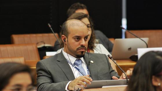جانب من مشاركة مدير إدارة الشؤون القانونية بوزارة التجارة والصناعة