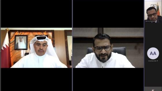 جانب من الاجتماع عبر تقنية الاتصال المرئي