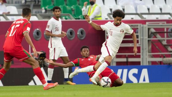 جانب من مباراة قطر وعمان