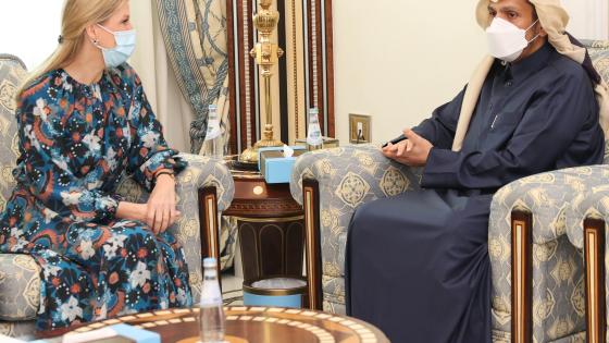 جانب من اجتماع سعادة وزير الخارجية مع كونتيسة ويسكس