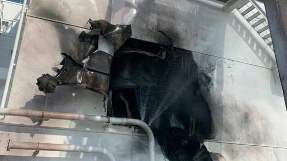 آثار اختراق الصاروخ للناقلة المولدوفية