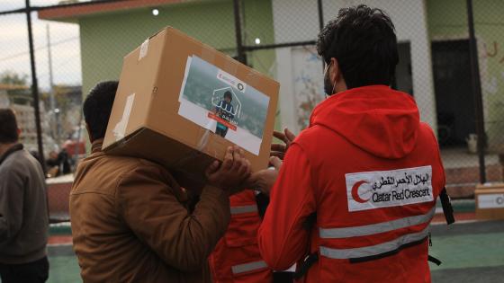 جانب من المساعدات