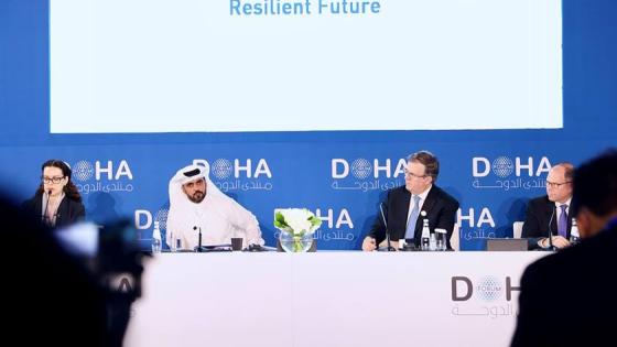 جانب من اللقاء مع رجال الأعمال القطريين