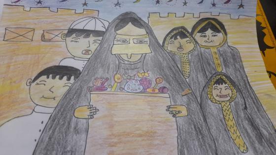 إحدى الرسومات المُقدمة بالمسابقة الفنية