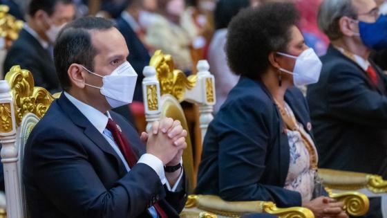 سعادة وزير الخارجية خلال فعاليات الدورة