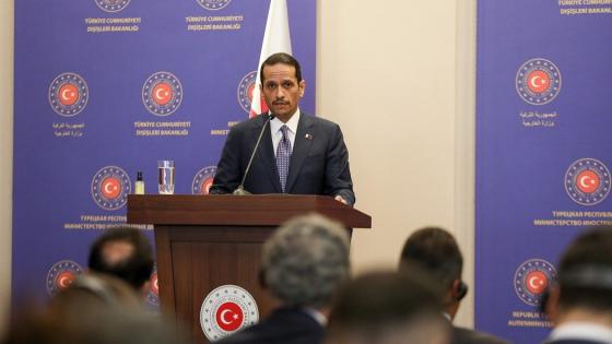 سعادة وزير الخارجية خلال المؤتمر الصحفي مع نظيره التركي