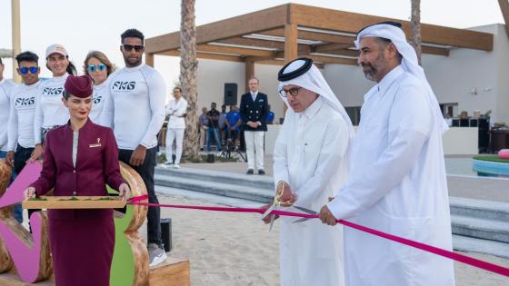 سعادة الشيخ الدكتور فالح بن ناصر بن أحمد بن علي آل ثاني خلال تدشين المنتجع