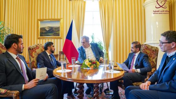 جانب من مقابلة الرئيس التشيكي مع وكالة الأنباء القطرية