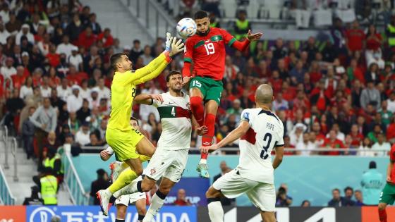 جانب من مباراة البرتغال والمغرب