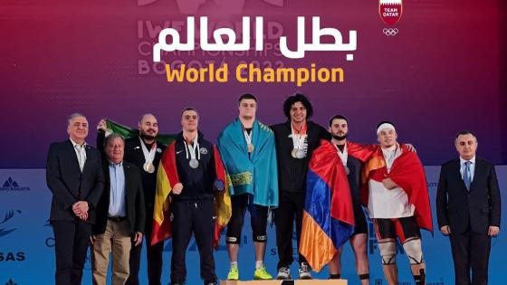 الربّاع القطري فارس إبراهيم على منصة التتويج