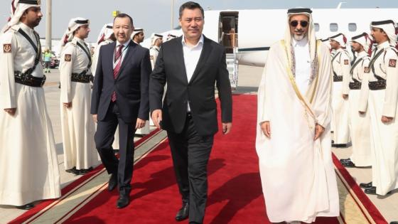 من مراسم استقبال رئيس جمهورية قيرغيزستان