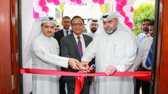 جانب من افتتاح المكتب الجديد لقطر الخيرية في كولومبو