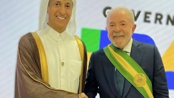 سعادة الشيخ فهد بن فيصل آل ثاني وزير الدولة خلال المشاركة في حفل التنصيب