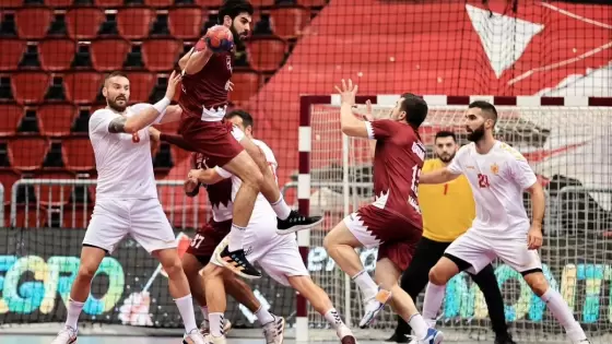 مباراة سابقة لمنتخب قطر لكرة اليد