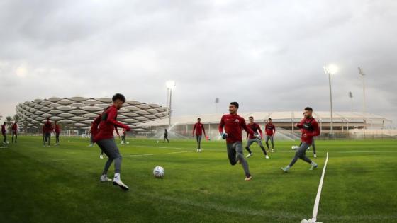 جانب من تحضيرات العنابي لمباراة الكويت