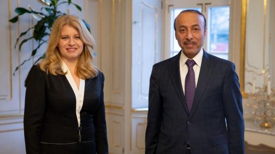 فخامة رئيسة سلوفاكيا مع سعادة السفير القطري