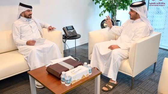 جانب من الحوار مع وكالة الأنباء القطرية