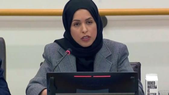 سعادة الشيخة علياء أحمد بن سيف آل ثاني المندوب الدائم لدولة قطر لدى الأمم المتحدة