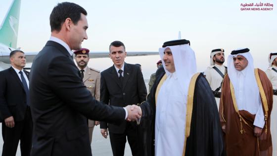 جانب من استقبال رئيس تركمانستان