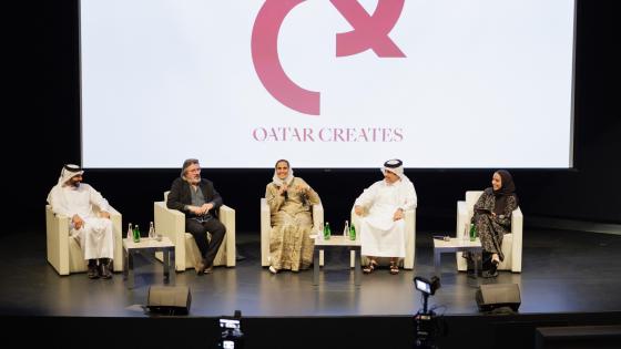 جانب من افتتاح المعرض بحضور سعادة الشيخة المياسة بنت حمد آل ثاني