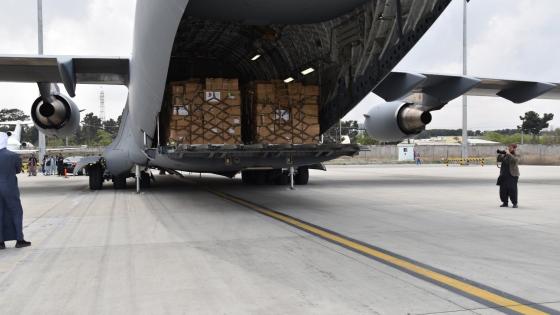 الطائرة القطرية بعد وصولها أفغانستان