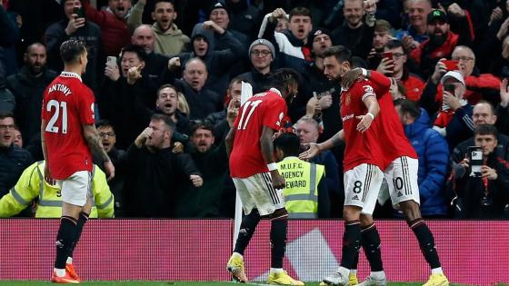 فرحة لاعبي مانشستر يونايتد