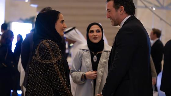 سعادة الشيخة المياسة بنت حمد آل ثاني رئيس مجلس أمناء متاحف قطر خلال حضورها للمؤتمر