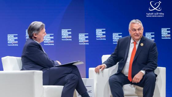 جانب من مشاركة رئيس وزراء هنغاريا بالمنتدى