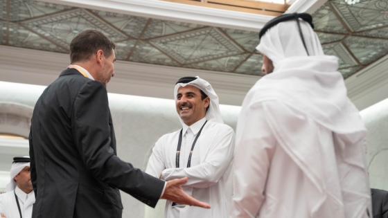 صاحب السمو الشيخ تميم بن حمد آل ثاني أمير البلاد المفدى خلال الحفل