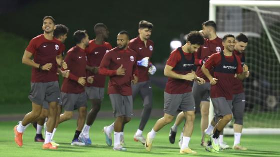 جانب من تدريبات العنابي