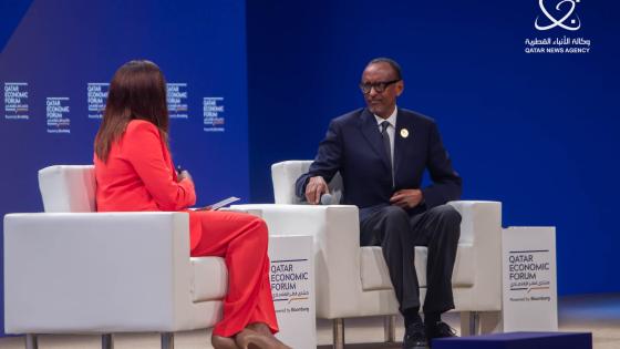 جانب من مشاركة رئيس رواندا بالمنتدى