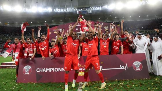 فرحة لاعبي العربي بكأس الأمير 2023